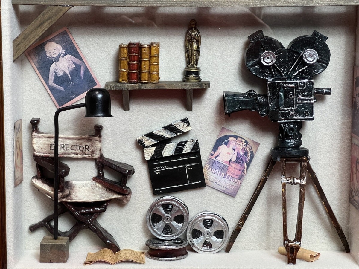 Vintage Diorama Of Film Directors Studio With 1920's Icons