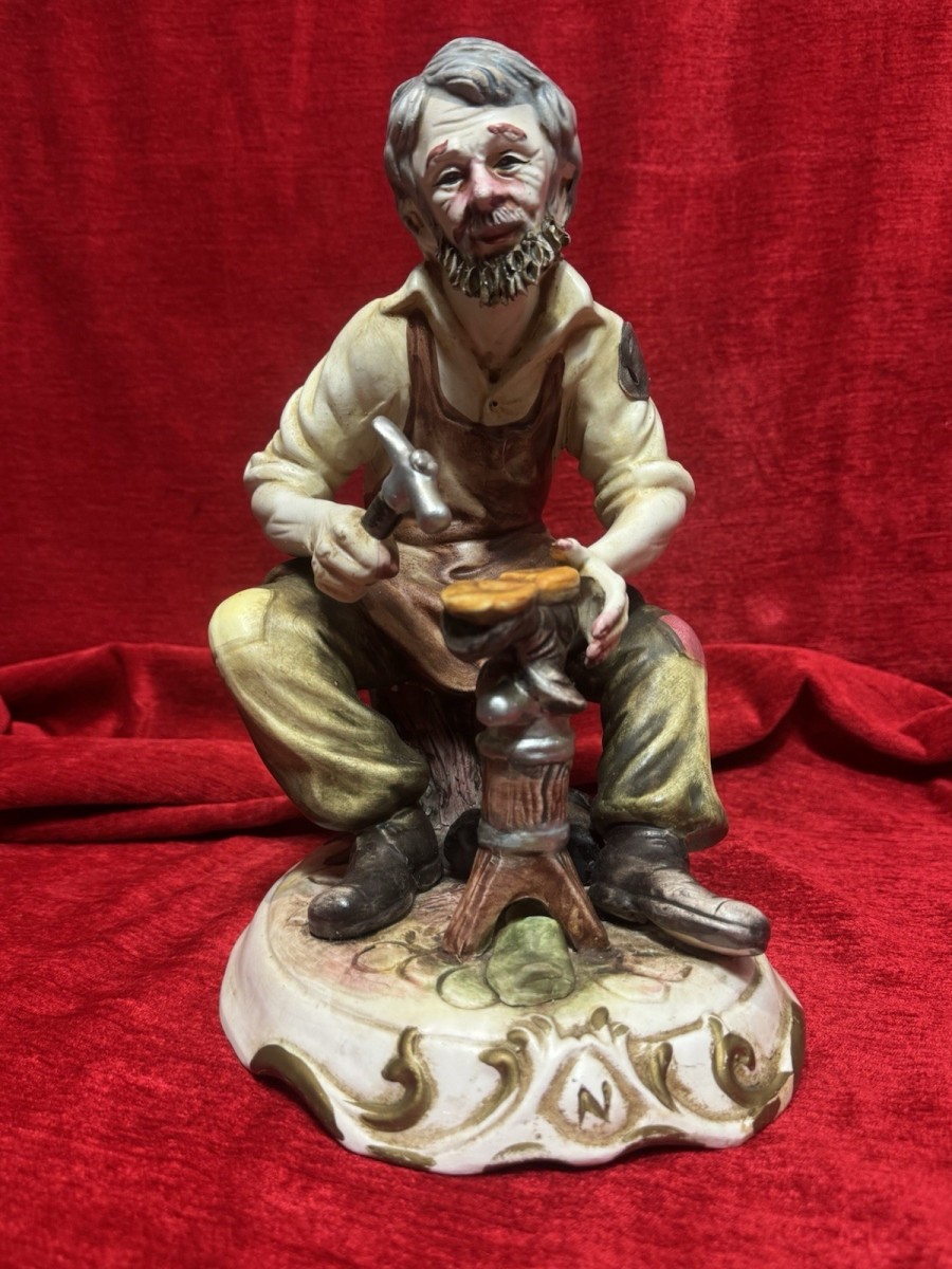 The Cobbler Italian Capodimonte Porcelain Figurine