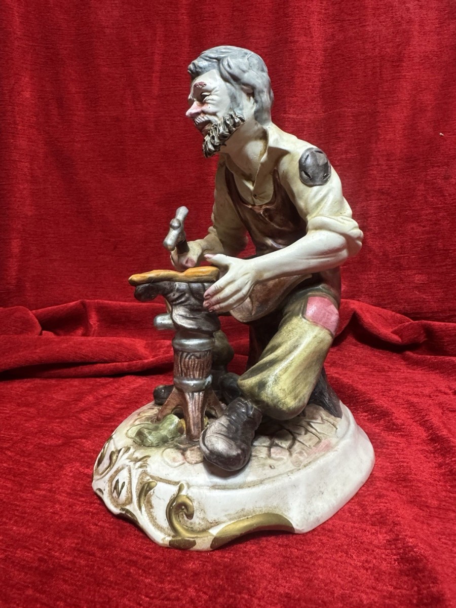 The Cobbler Italian Capodimonte Porcelain Figurine