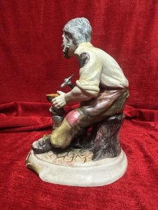 The Cobbler/ Shoe Maker Italian Capodimonte Porcelain Figurine Circa - 1970 Composition - Hard Paste Porcelain Listing Description Authentic Vintage Capodimonte The Cobbler, Stamped By Foundry. Dimensions in Cms Height 29cm X Width 20cm X Depth 22cm