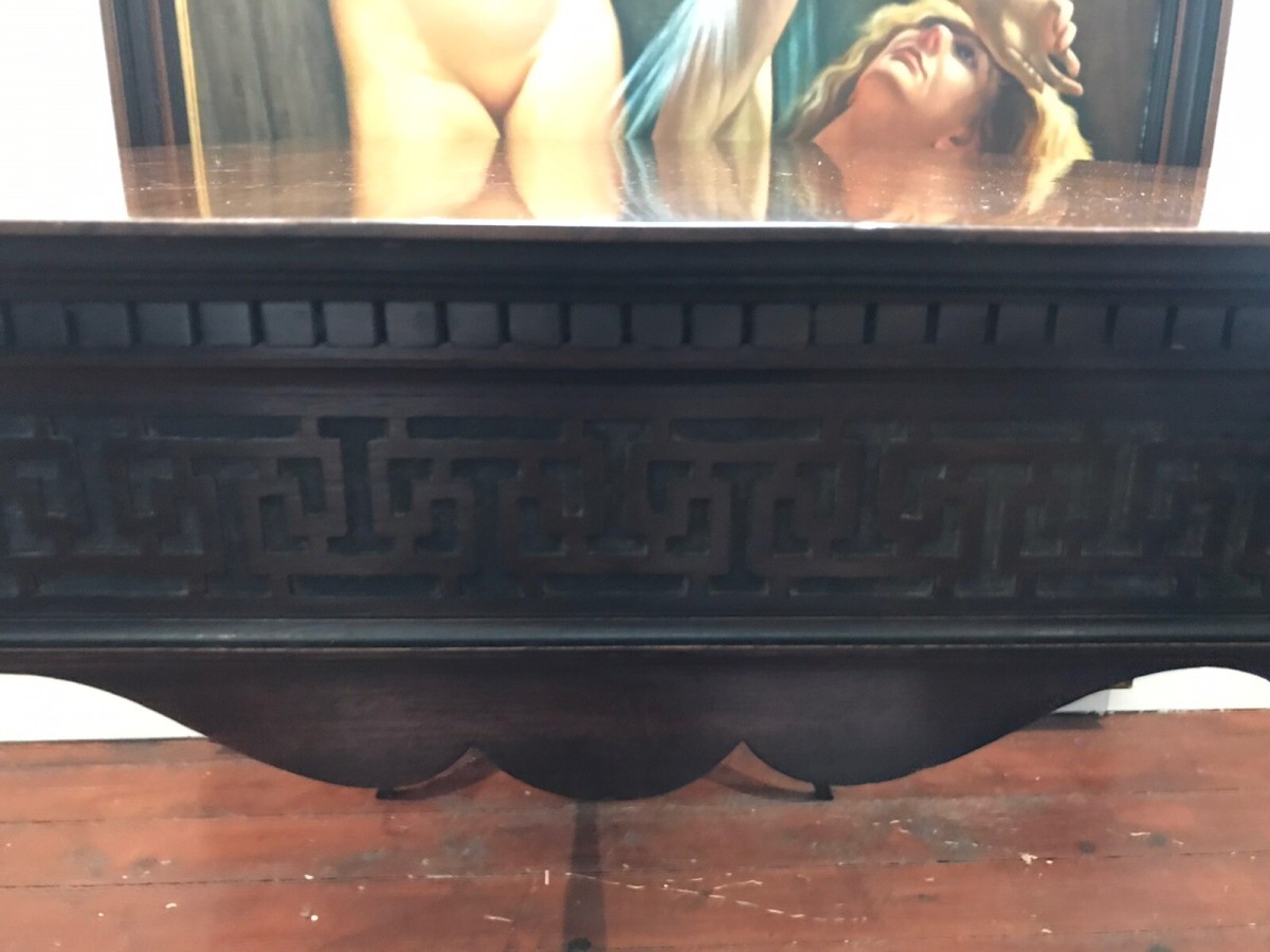 Rare Plum Mahogany Period Antique Chippendale Revival Circa 1890 Silver Table