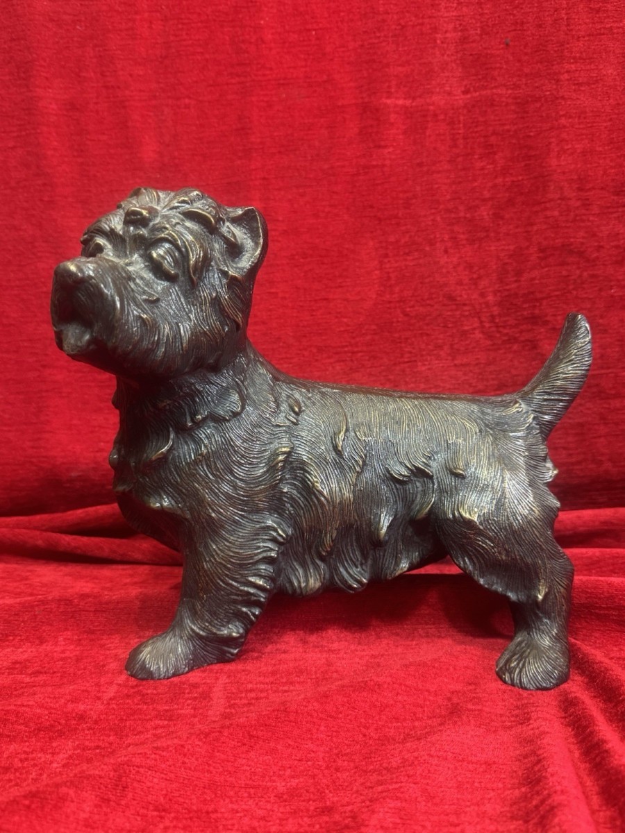 Large Bronze West Highland Terrier Dog Sculpture