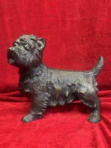 Large Bronze West Highland Terrier Dog Sculpture Circa - Vintage Composition - Bronze Listing Description Bronze Figurine Of West Highland Terrier Dog. Dimensions In Cms Height 24cm x Width 27cm x Depth15cm