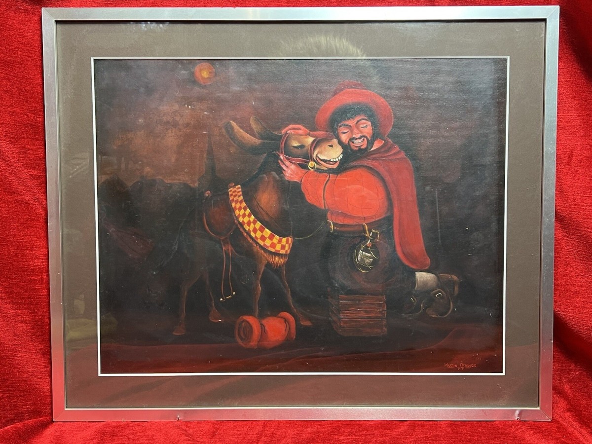 Primary image for 20th Century Fine Art Martin Trainer Oil Painting Of Matador With Mule