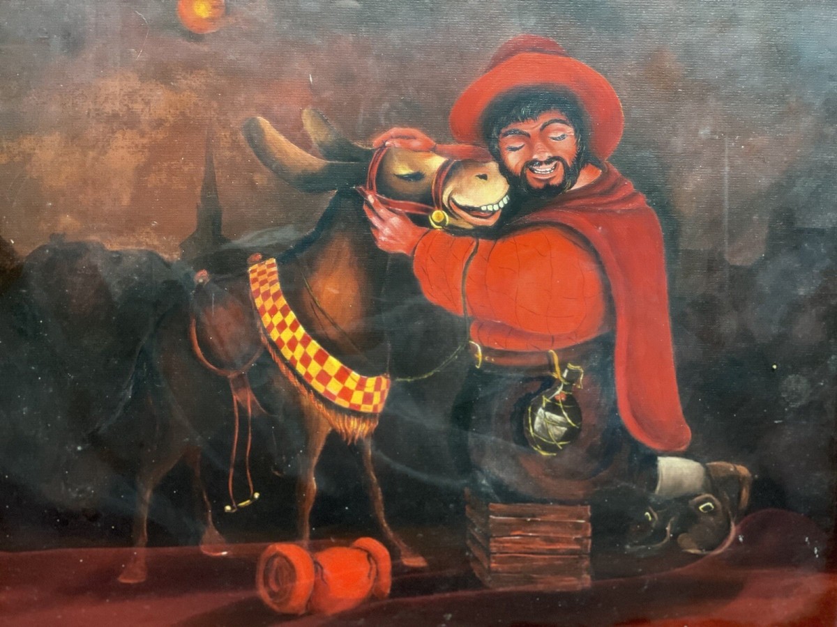 20th Century Fine Art Martin Trainer Oil Painting Of Matador With Mule