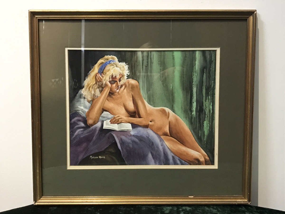 Primary image for Original Reclining Nude Lady Watercolour By Contemporary Artist Malcolm Morris