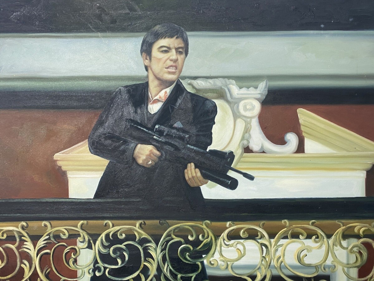 Primary image for Iconic American Gangster Al Pacino ‘scarface’ Oil Painting On Canvas
