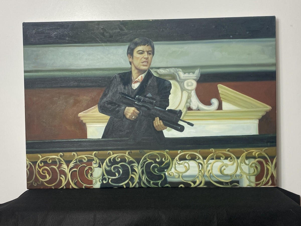 Iconic American Gangster Al Pacino ‘scarface’ Oil Painting On Canvas