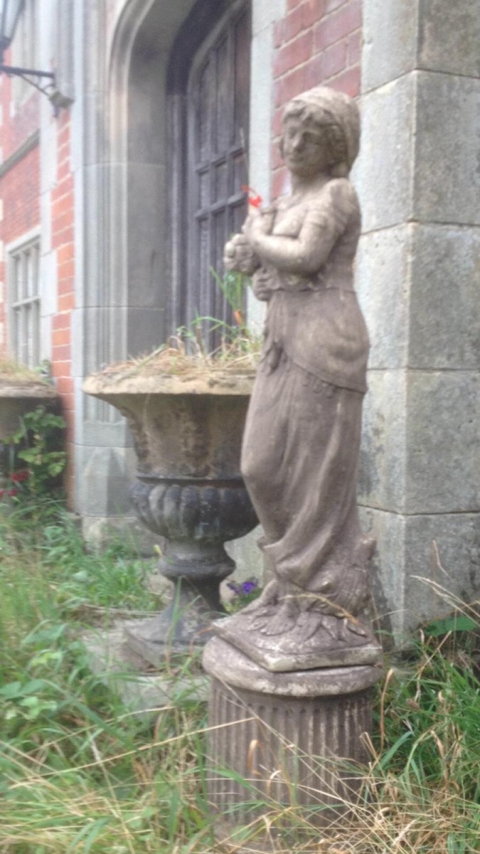 Wheat Maiden Statue In The Regency Style Upon A Corinthian Plinth