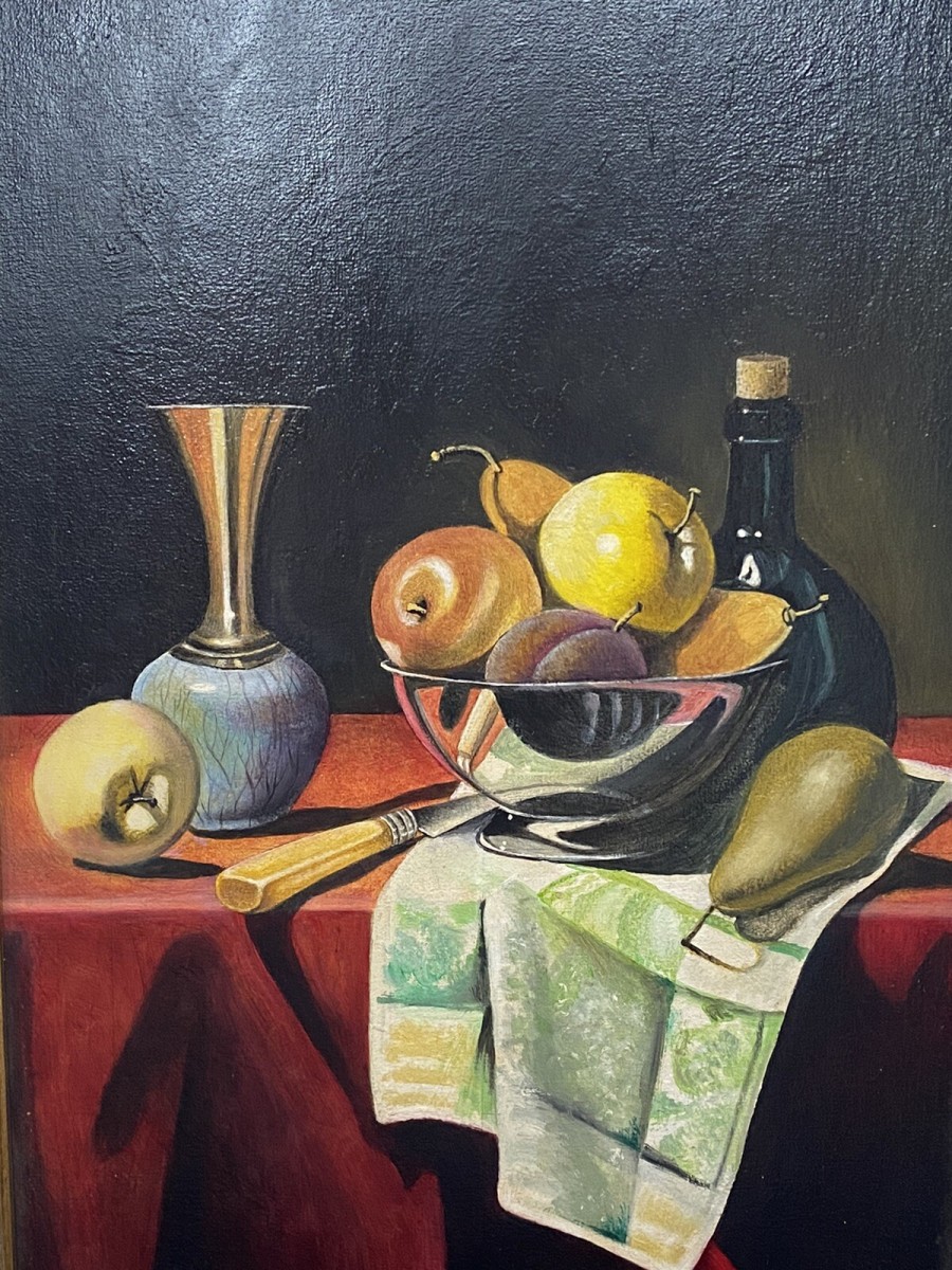 20th Century Dutch Golden Age Still Life Oil Painting Signed J Reed