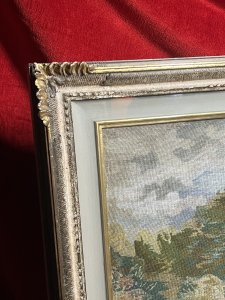 Italian Silk Needle Point Tapestry Of Landscaped Stately Home Garden Scene Circa 1890 Composition - Hand Woven Silk Listing Description 19th Century Romantic Realism Scene Of Italian Landscaped Garden. Hand Woven Silk Work Showing A Stunning Variety Of Native Flora And Forna With Interesting Composition. Natural Colour Palette Of Tonal Greens/Browns. Lovely Conversation Piece. Set In Glazed Finely Carved Frame. Dimensions In Inches Height 18" X Width 23"
