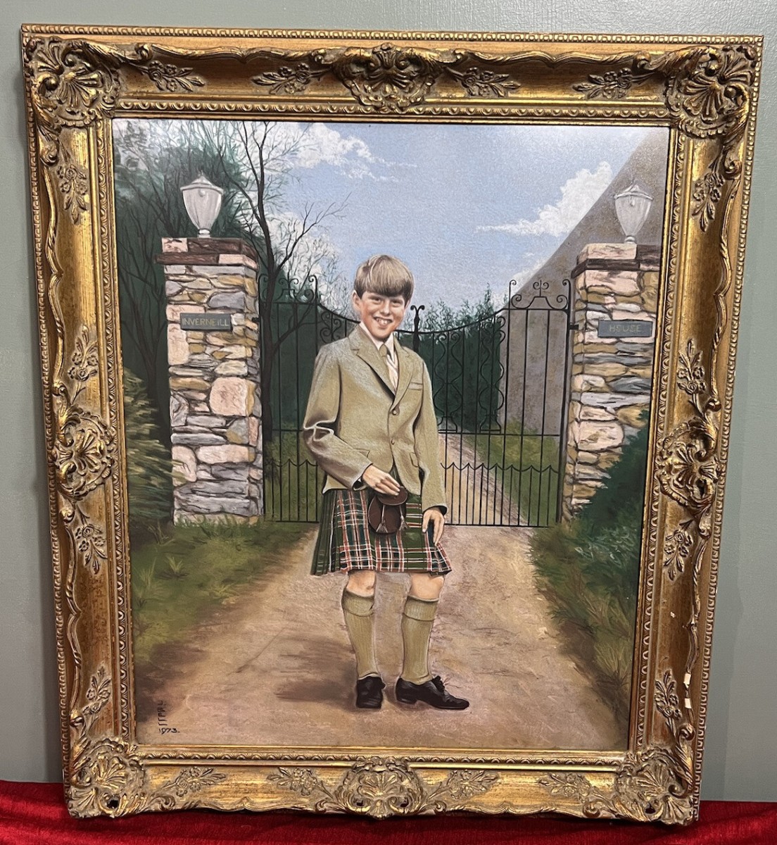 20th Century Young Master Of Iverneill House Pastel Painting Signed J Bell