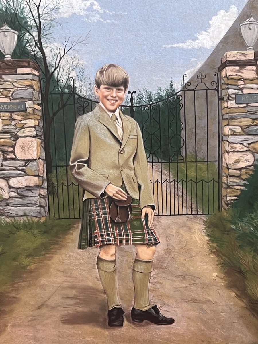 20th Century Young Master Of Iverneill House Pastel Painting Signed J Bell