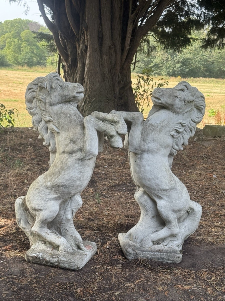Primary image for Pair Rearing Stallions Garden Statues