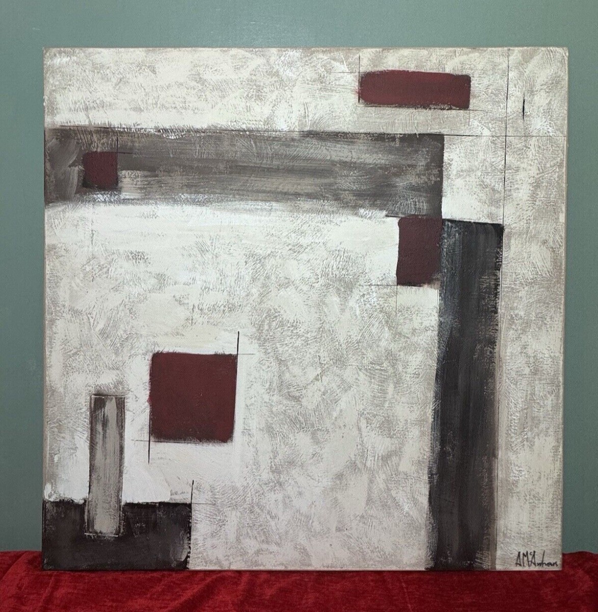 Contemporary Abstract Geometry Artwork On Canvas By Artist Amanda Mcandrews