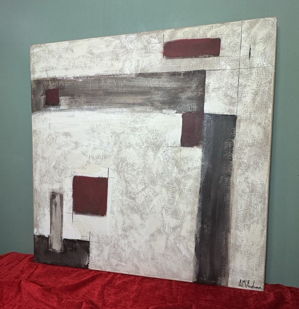 Contemporary Abstract Geometry Artwork On Canvas By Artist Amanda Mcandrews