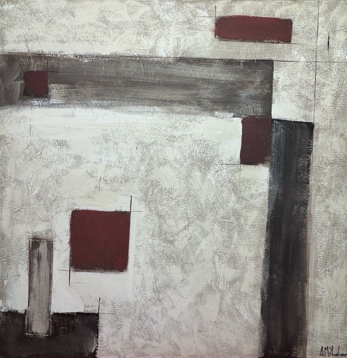 Contemporary Abstract Geometry Artwork On Canvas By Artist Amanda Mcandrews