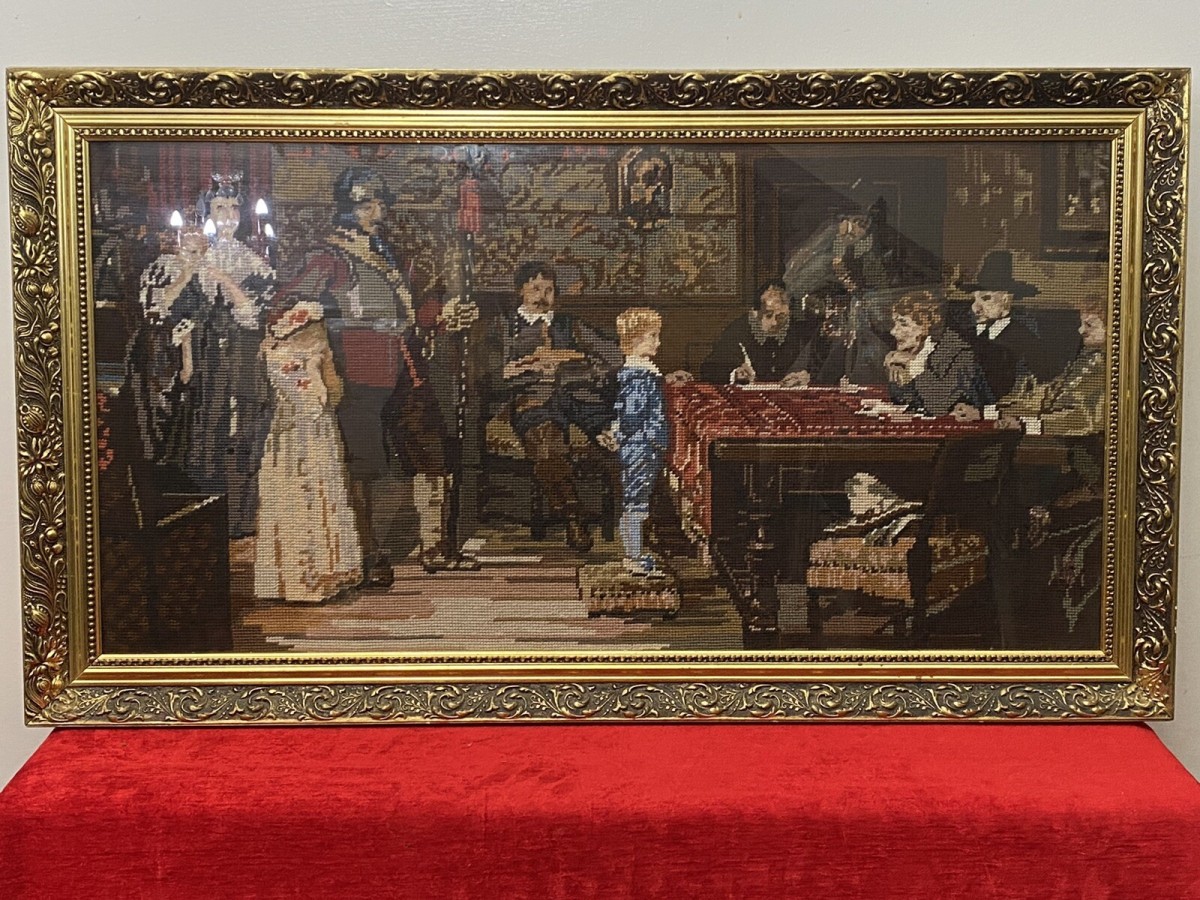 ‘when Did You Last See Your Father?’ Woolwork Tapestry Original By Wf Yeames