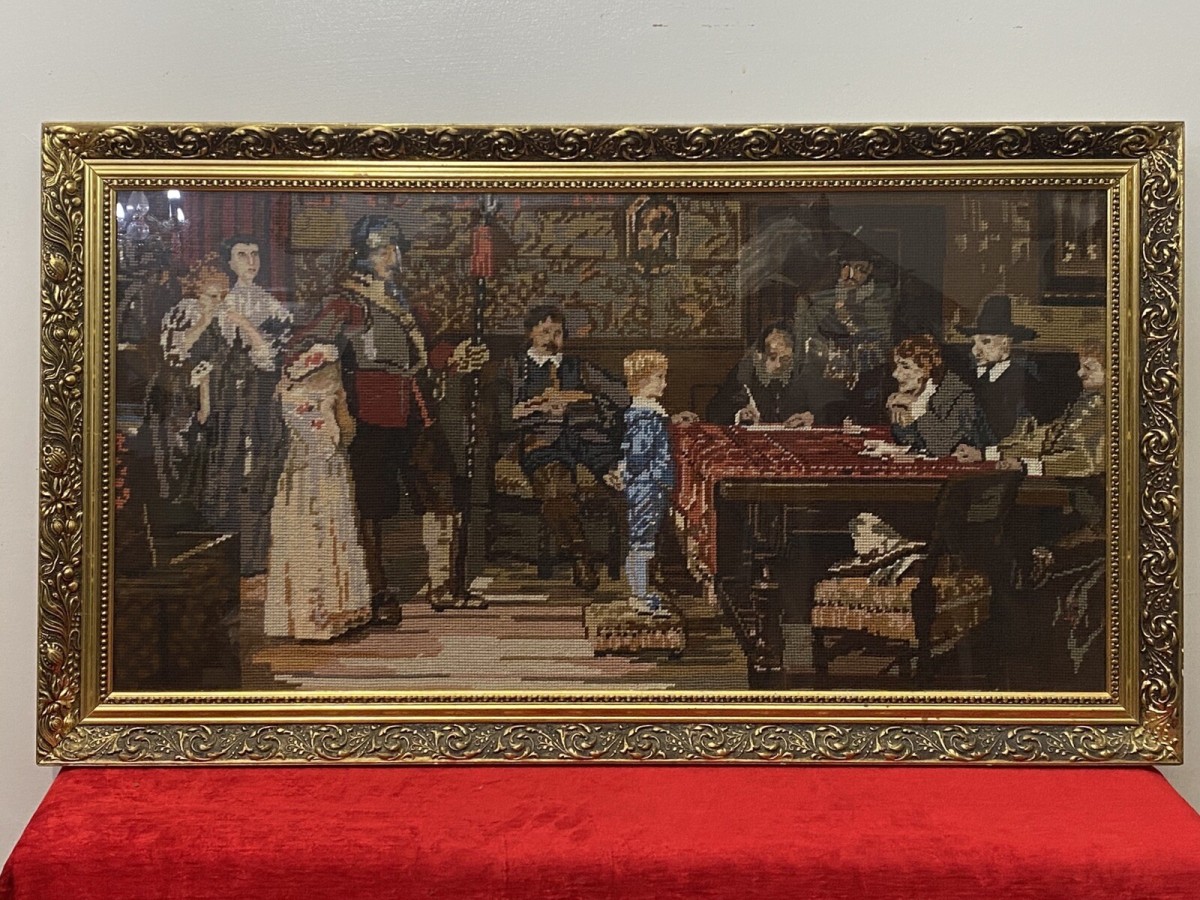‘when Did You Last See Your Father?’ Woolwork Tapestry Original By Wf Yeames