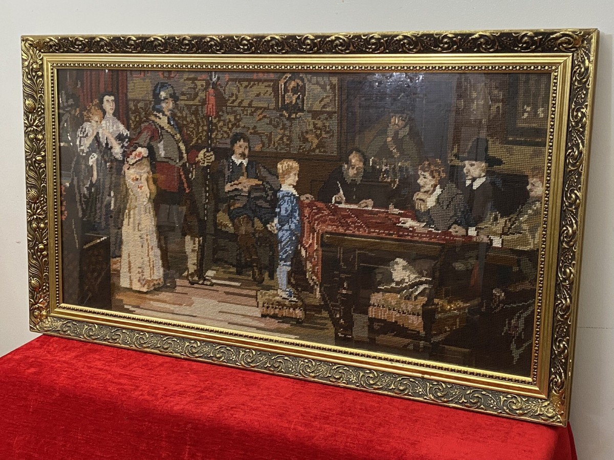 ‘when Did You Last See Your Father?’ Woolwork Tapestry Original By Wf Yeames