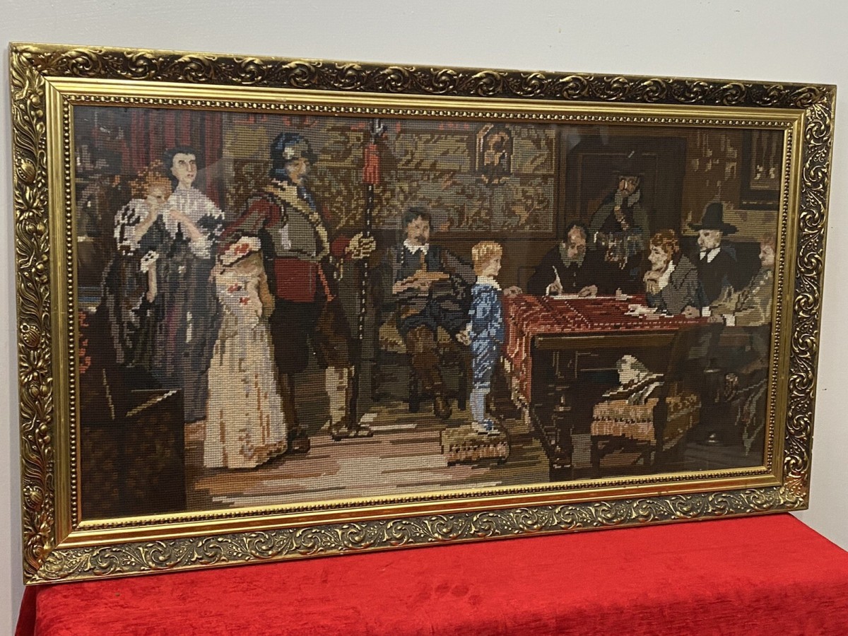 ‘when Did You Last See Your Father?’ Woolwork Tapestry Original By Wf Yeames