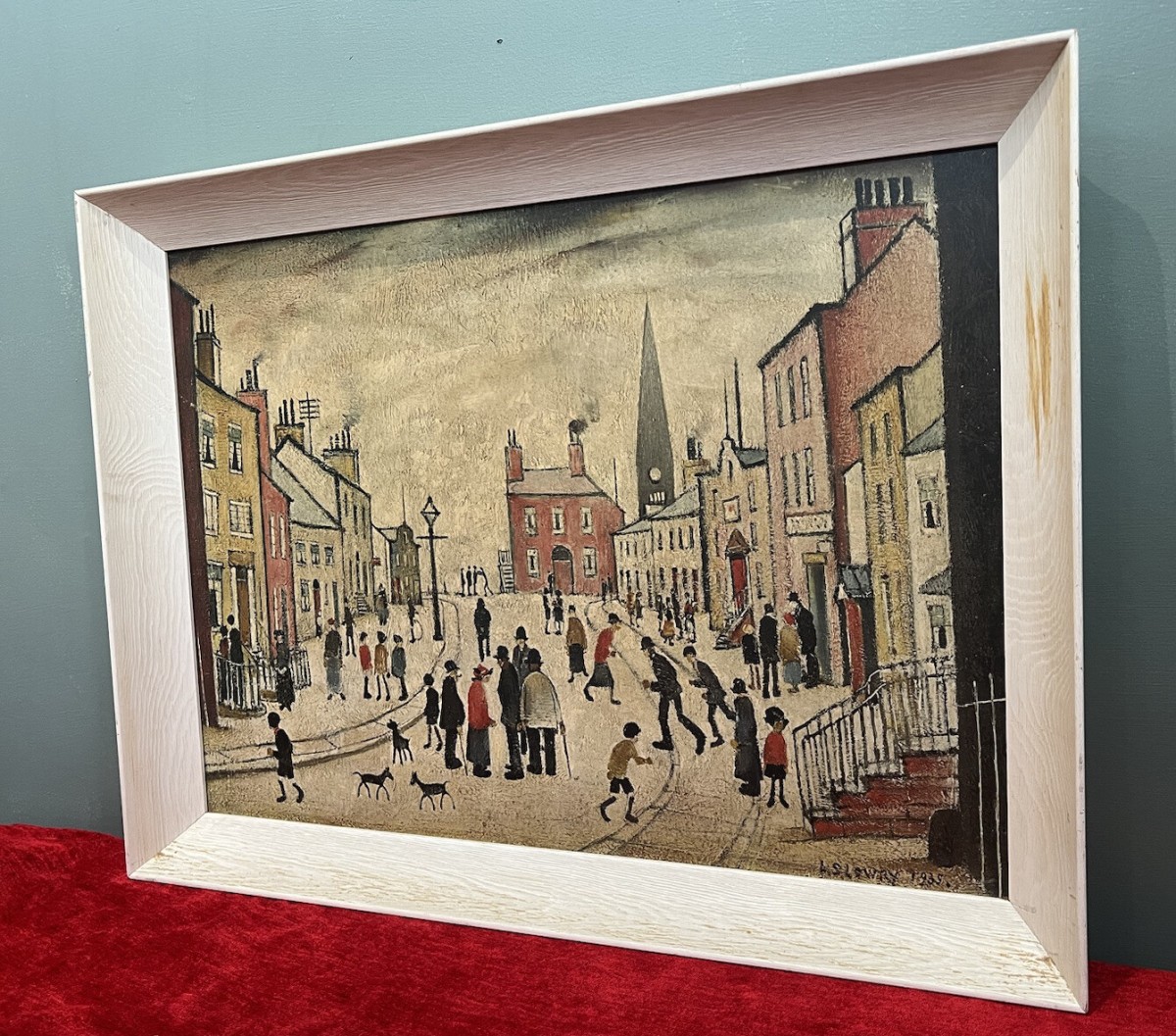 L S Lowry 'a Lancashire Village' Framed Ganymed Turnstile Print