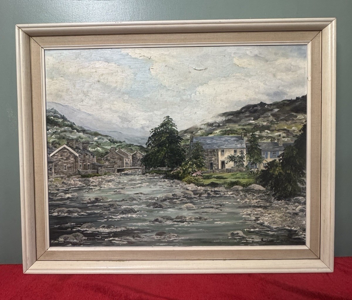Barbara Butcher 'the River Beddgelert' Oil Painting