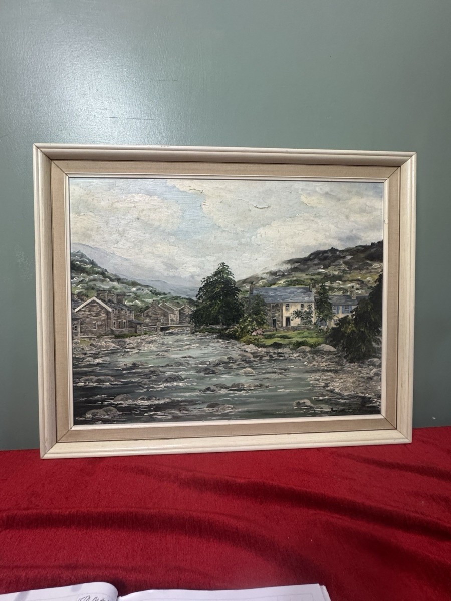 Barbara Butcher 'the River Beddgelert' Oil Painting
