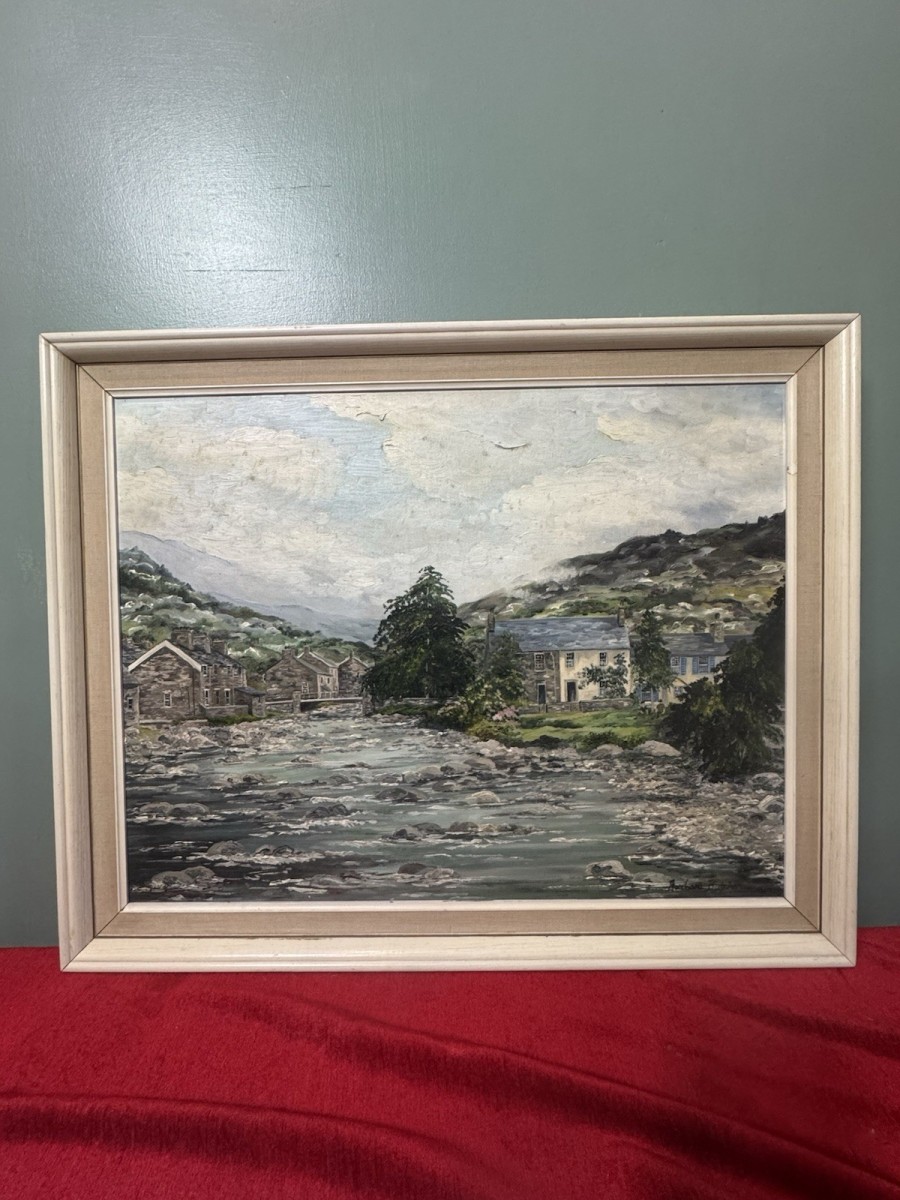 Barbara Butcher 'the River Beddgelert' Oil Painting