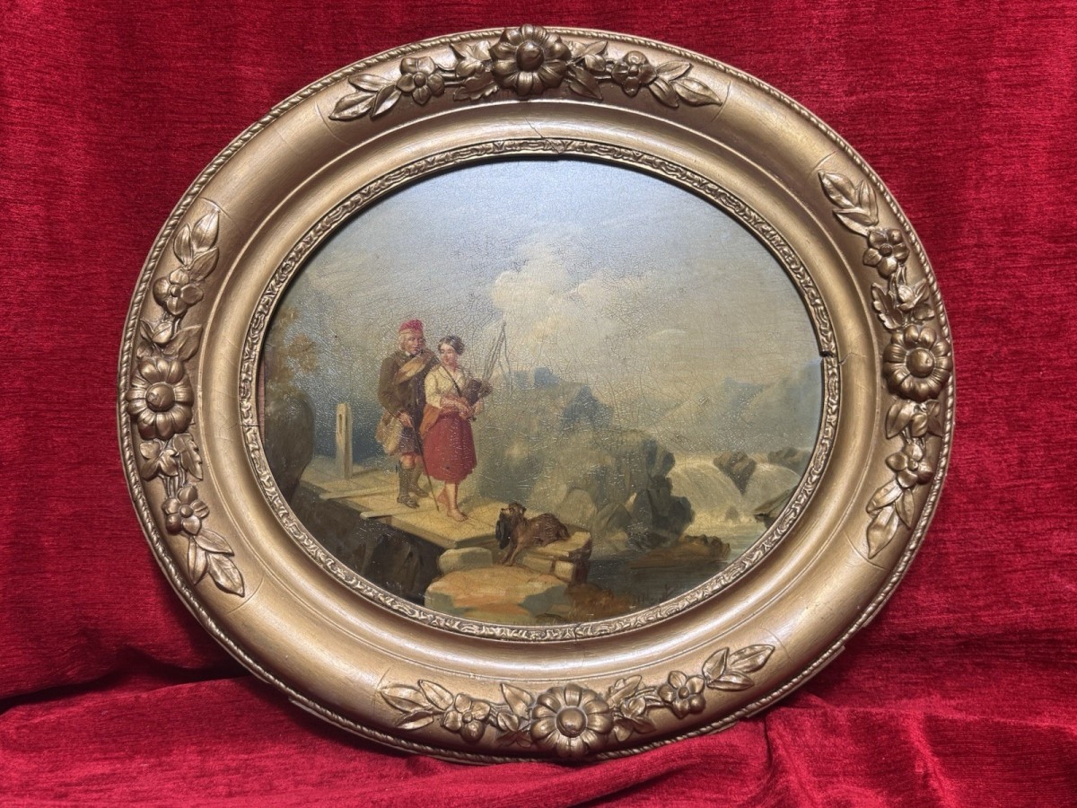 Primary image for 19th Century Scottish School Romantic Highlands Landscape Scene Painting Signed