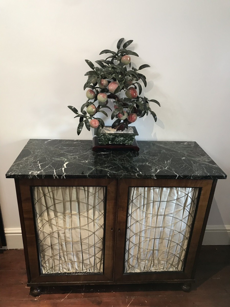 Primary image for Fine Period Regency Two Door Dwarf Bookcase With Brass Wire Door Grills