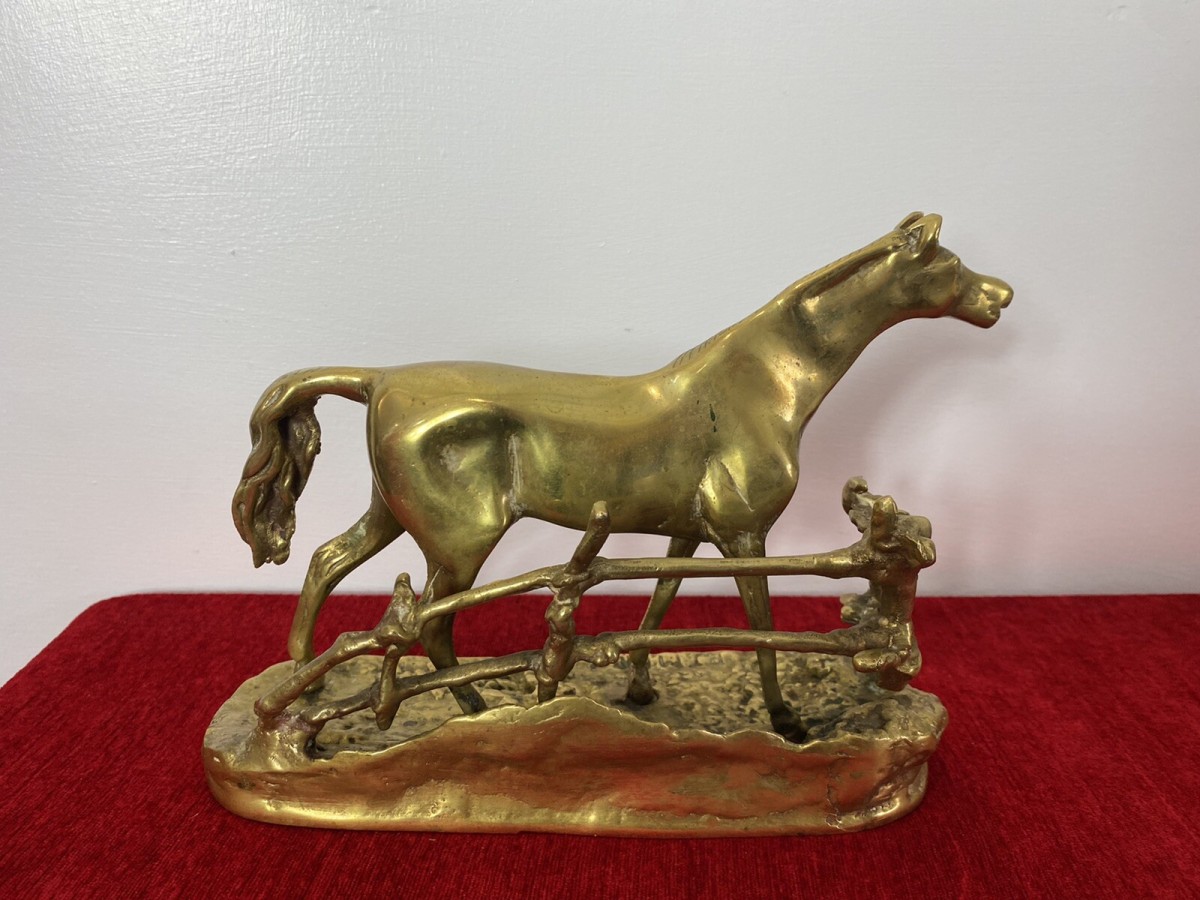 Brass Stallion Sculpture After P J Mene Titled Djinn-etalon Barbe