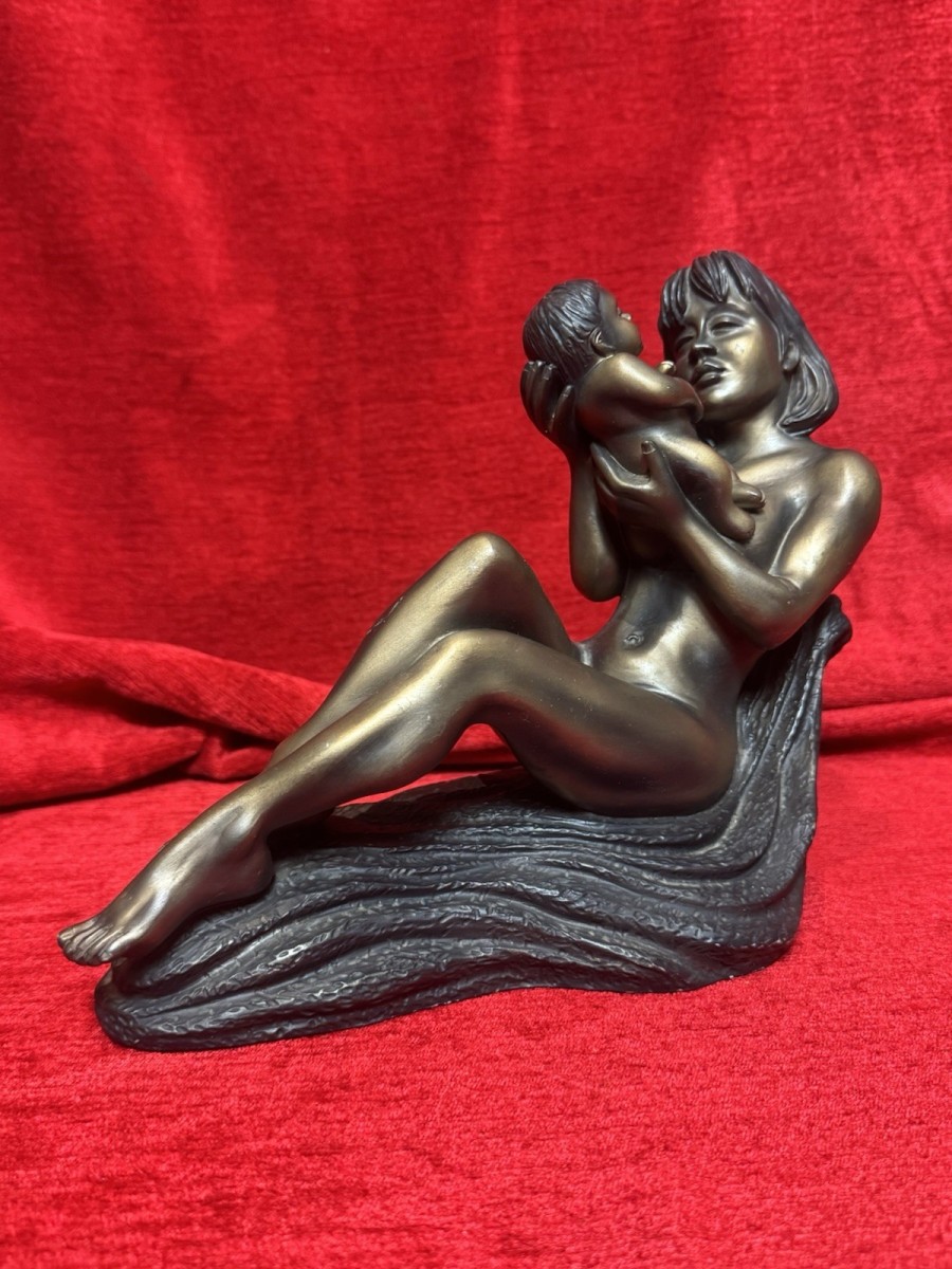 Primary image for Mother And Child Bronzed Figurine By The Leonardo Collection