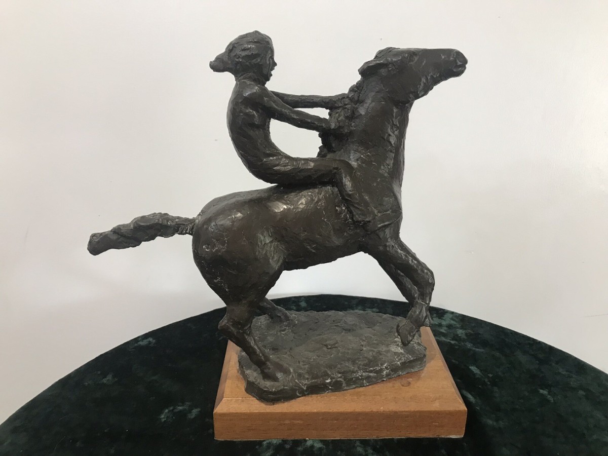 20th Century Modern Original British Bronze Bare Back Lady Rider Juliet Simpson