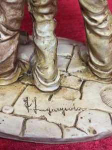 Drunk Friends Capodimonte Figurine Signed F Ingargiola Composition - Porcelain Listing Description Capodimonte Figurine In Art Deco Style, Depicting Two Gentlemen Indulging In Spirits And Friendship. Signed On Base F Ingargiola. Pristine Condition Dimensions In Cms Height 28cm X Width 19cm X Depth 14cm