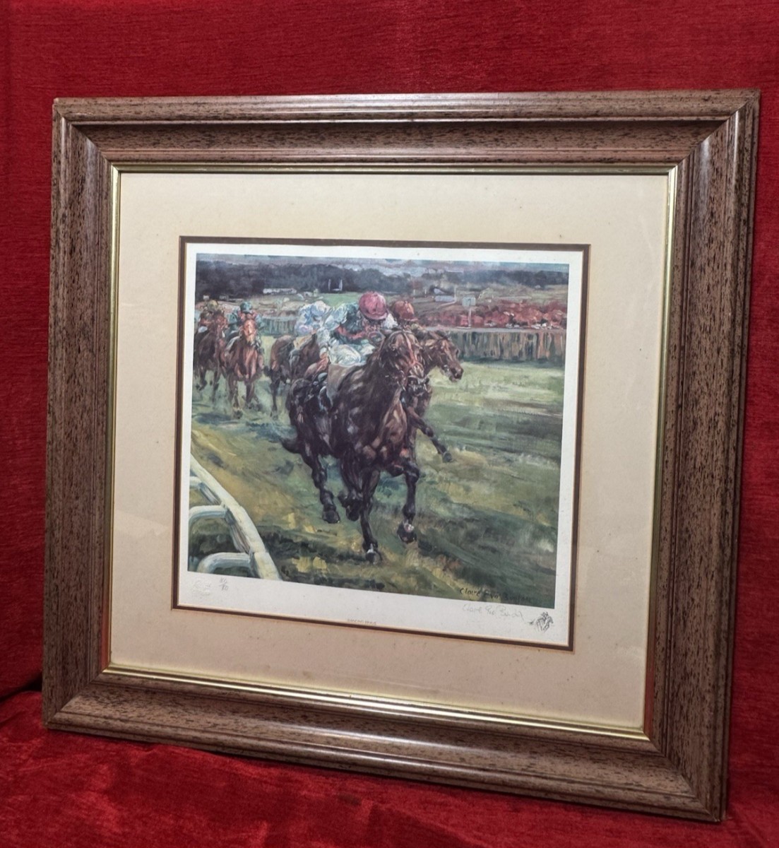 Clare Eva Burton Chelsea Green Ltd Ed Equestrian Print Titled 'dancing Brave'