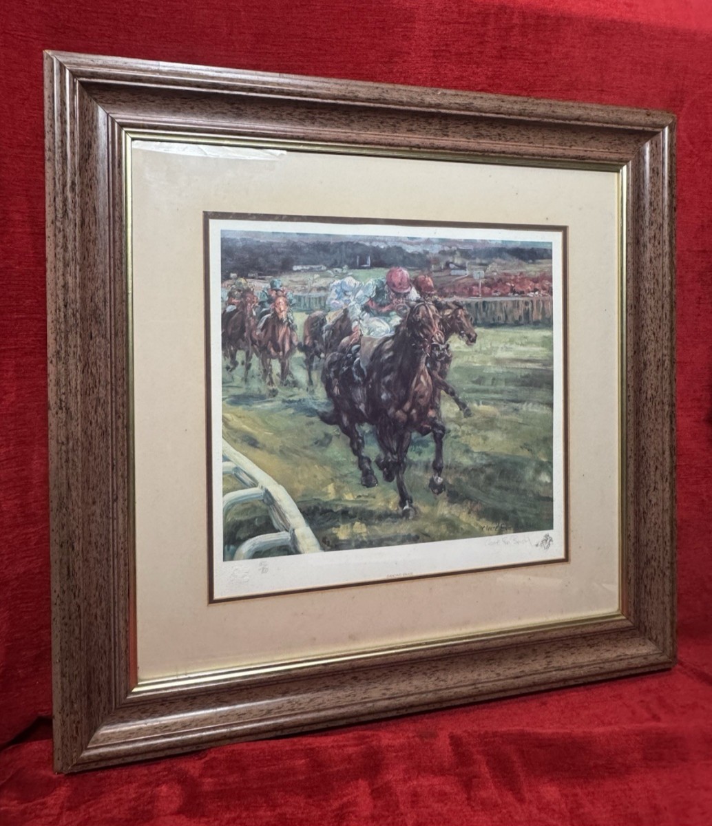 Clare Eva Burton Chelsea Green Ltd Ed Equestrian Print Titled 'dancing Brave'