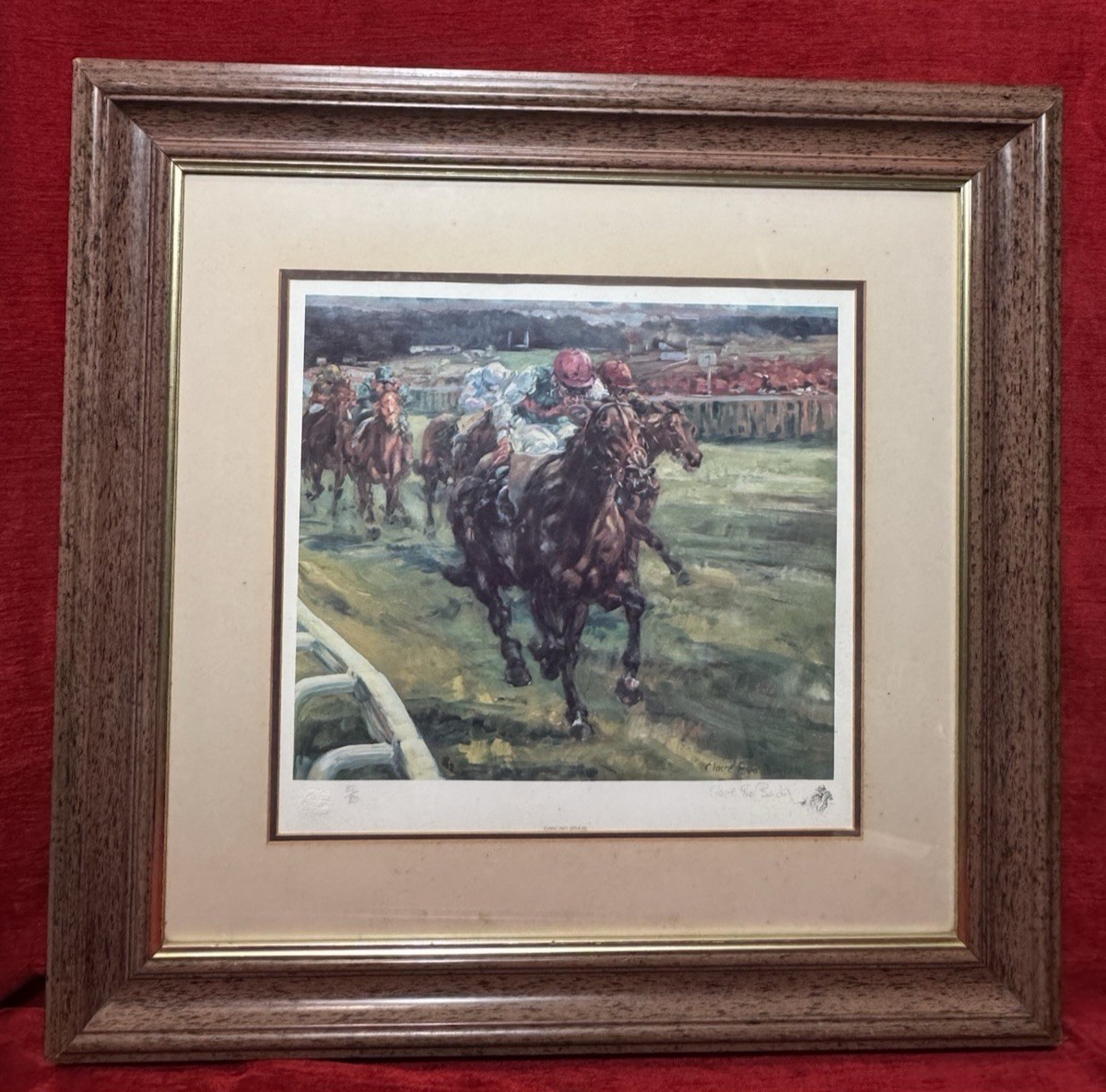 Clare Eva Burton Chelsea Green Ltd Ed Equestrian Print Titled 'dancing Brave'