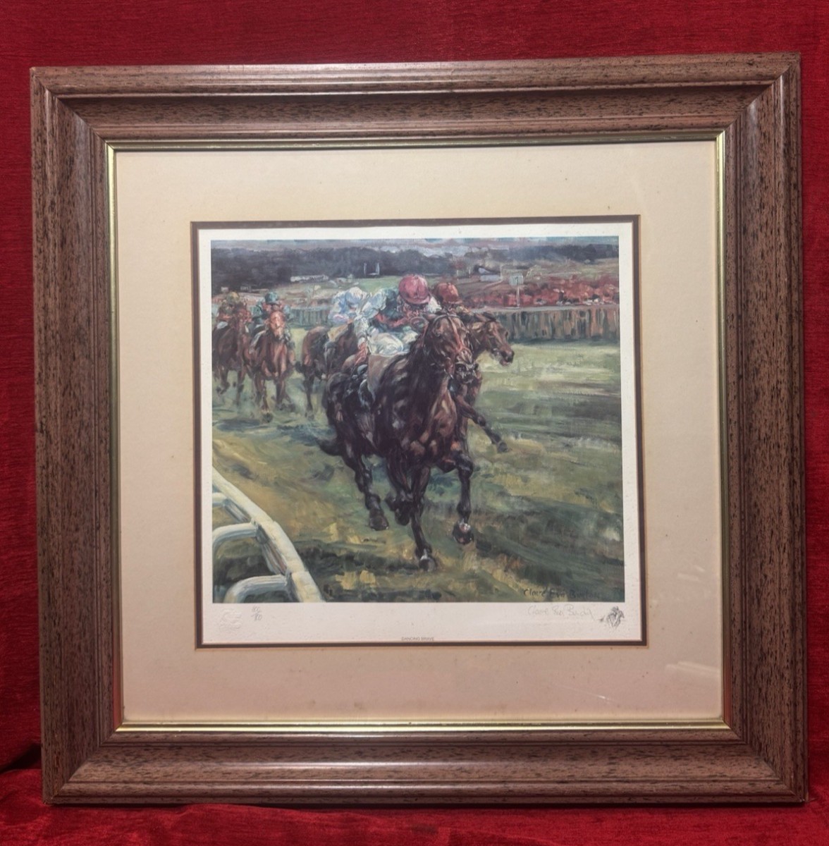 Clare Eva Burton Chelsea Green Ltd Ed Equestrian Print Titled 'dancing Brave'