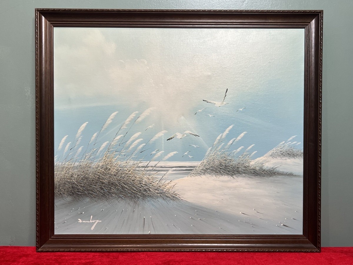 Primary image for 20th Century Contemporary Impressionist Winter Seascape With Seagulls Signed