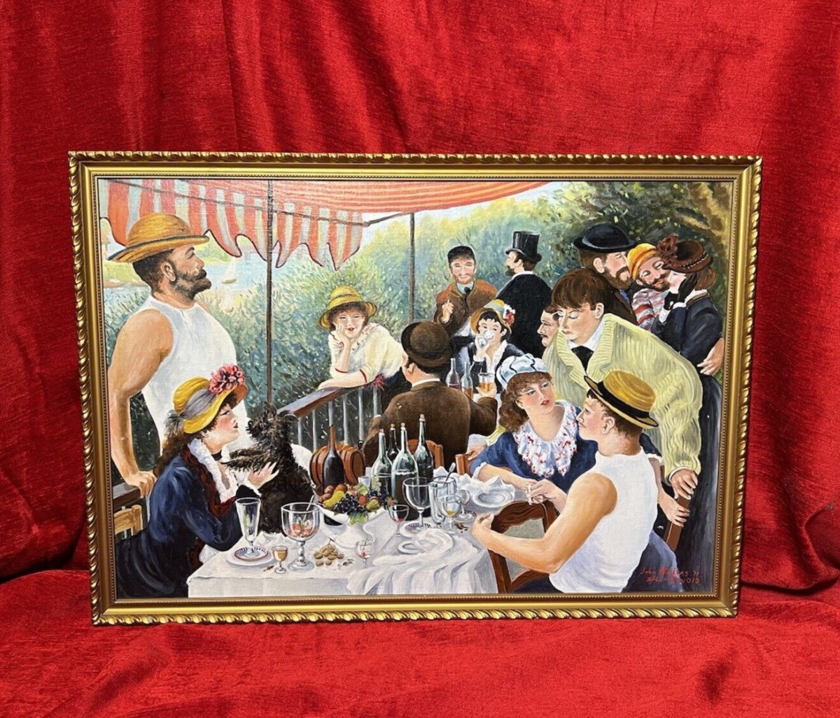 Fine Art Painting 'luncheon Of The Boating Party' After Renoir By John Wickens