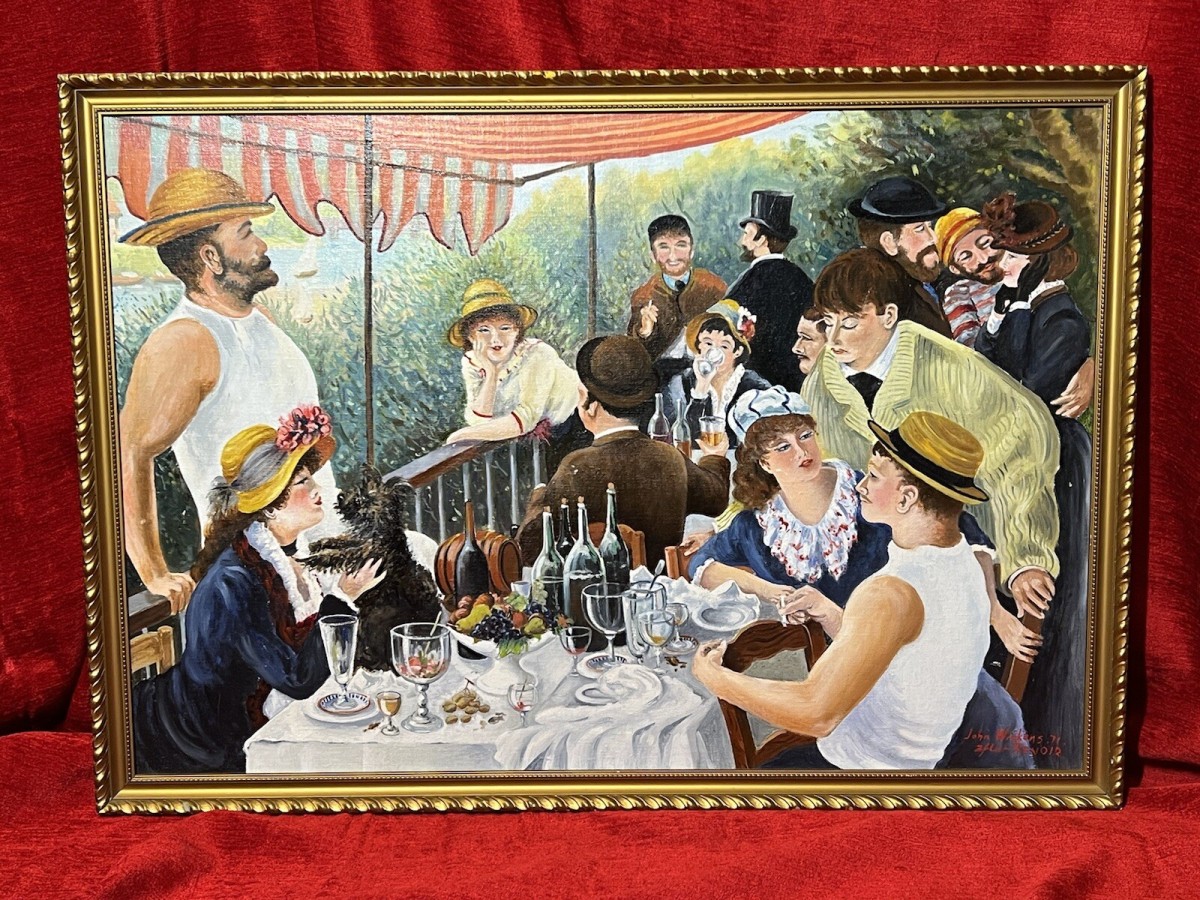 Fine Art Painting 'luncheon Of The Boating Party' After Renoir By John Wickens