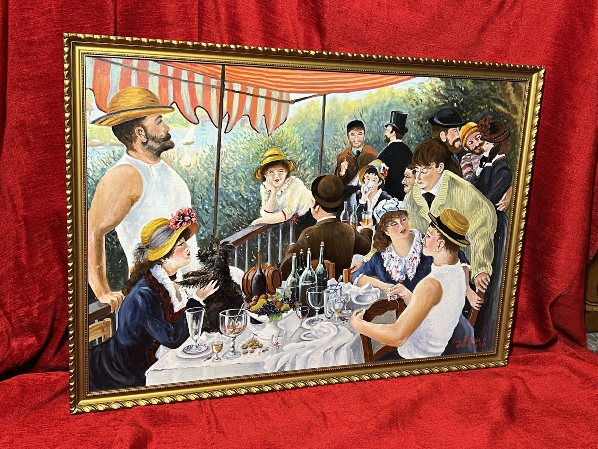 Fine Art Painting 'luncheon Of The Boating Party' After Renoir By John Wickens