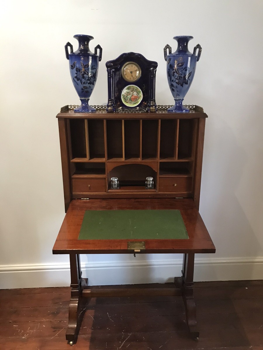 Fine Victorian Sheritan Style Escritoire On Stand