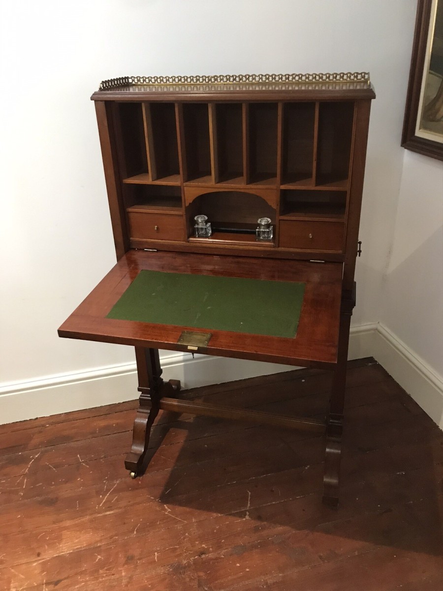 Fine Victorian Sheritan Style Escritoire On Stand