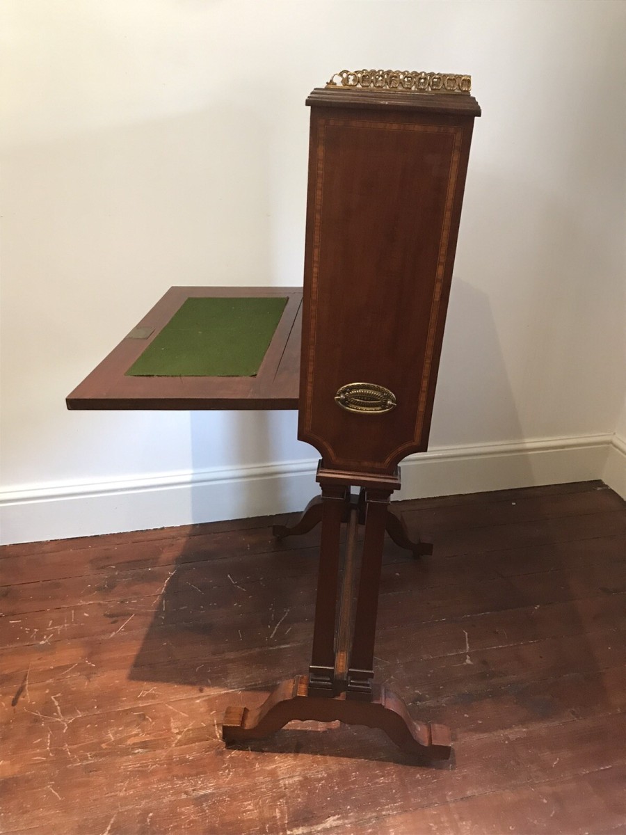 Fine Victorian Sheritan Style Escritoire On Stand