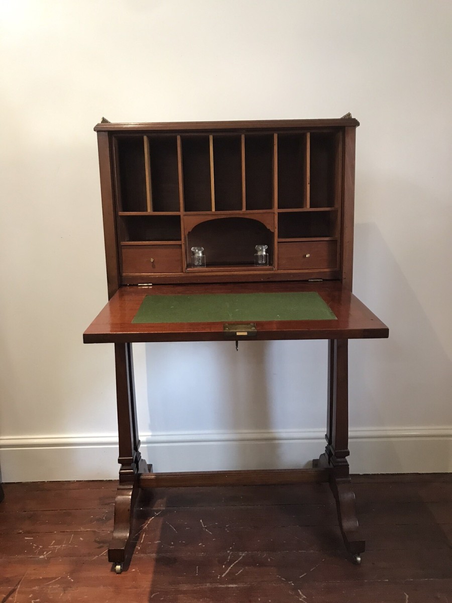 Fine Victorian Sheritan Style Escritoire On Stand