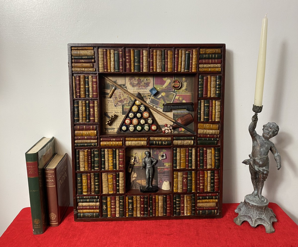 Primary image for Decorative American Pool Library Setting Diorama Wall Display Collectors Piece
