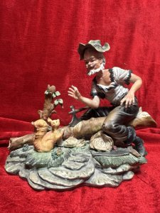 Italian Original Capodimonte Titled The Woodcutter Porcelain Figurine Circa - 1940 Composition - Hard Paste Porcelain Figurine Listing Description Fine Quality Italian Capodimonte Figurine Depicting A Lumber Jack And His Squirrel Companion. Charming Subject And In Stunning Condition. Signed By The Artist (Front And Back) And Stamped By The Capodimonte Foundry On Underside. Dimensions In Cms Height 28cm X Width 32cm X Depth 22cm For Further Information Please Call The Museum Curator Direct 07708 488566 Thank-you.