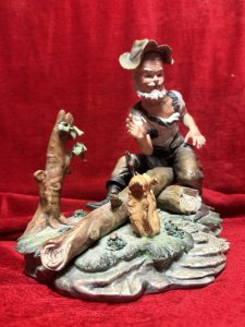 Italian Original Capodimonte Titled The Woodcutter Porcelain Figurine Circa - 1940 Composition - Hard Paste Porcelain Figurine Listing Description Fine Quality Italian Capodimonte Figurine Depicting A Lumber Jack And His Squirrel Companion. Charming Subject And In Stunning Condition. Signed By The Artist (Front And Back) And Stamped By The Capodimonte Foundry On Underside. Dimensions In Cms Height 28cm X Width 32cm X Depth 22cm For Further Information Please Call The Museum Curator Direct 07708 488566 Thank-you.
